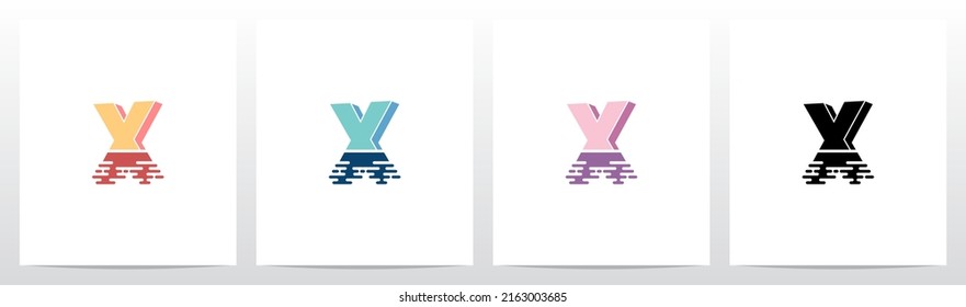 Half Submerged Letter Logo Design X