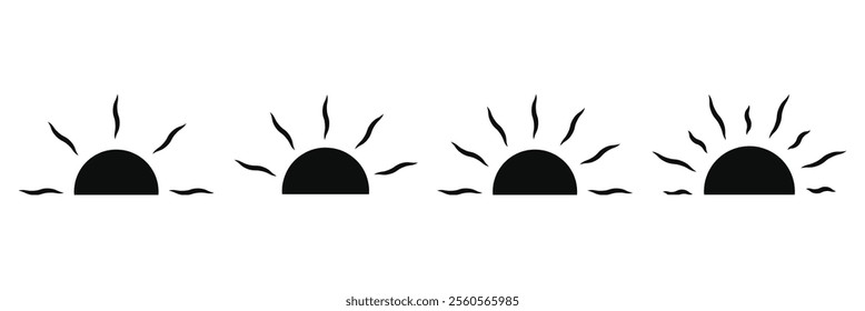 Half sun icon. morning weather with half the sun icon. 