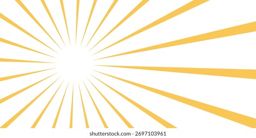 Half Sun Rays retro background, yellow colored sunburst stylish. Shine Summer pattern Eps10.