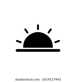 Half Sun Rising Over Horizon Simple Concept