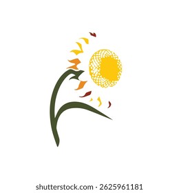 Half Sunflower Icon and Design