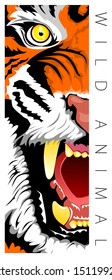 half  tiger head design for t-shirt, cards and other applications