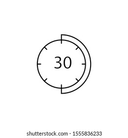 Half time, clock icon. Simple line, outline vector of icons for ui and ux, website or mobile application