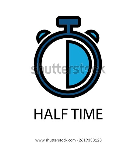 Half Time Stopwatch. Mid-Game Interval ICON