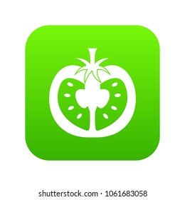 Half of tomato icon digital green for any design isolated on white vector illustration