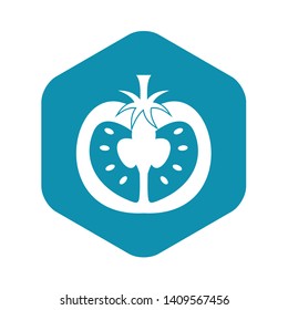 Half of tomato icon. Simple illustration of half of tomato vector icon for web