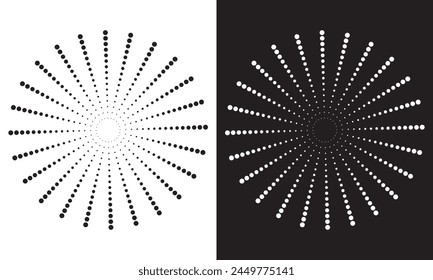 Half tone circle. Round dotted frame, circles pattern border and abstract halftone graphic design vector set. Round border Icon using halftone circle dots.