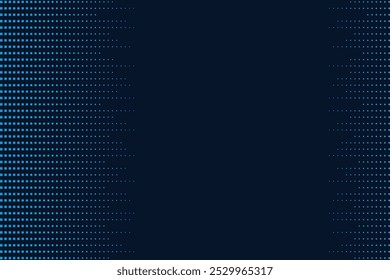 Half Tone Dark Blue Background. Abstract Halftone Frame Border.
