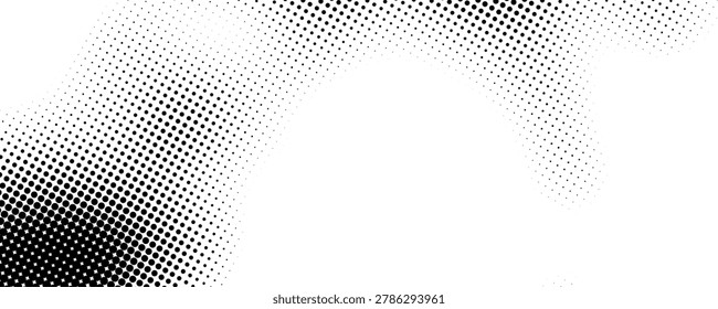 Half tone dot pattern background with gradient texture and fade effect. Vintage abstract black grunge background.