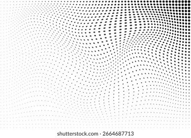 Half Tone Dots Black and White Background. Halftone Corner Frame. 
