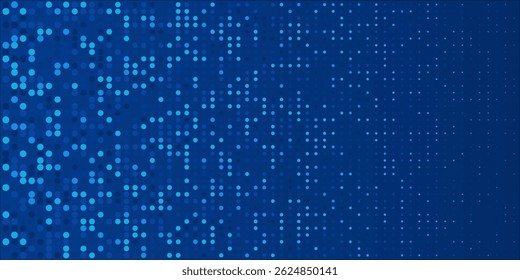 Half Tone Dots Digital Blue Background. Science, Technology, Digital Space Theme. 