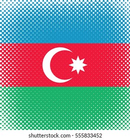 Half Tone Flag - Azerbaijan