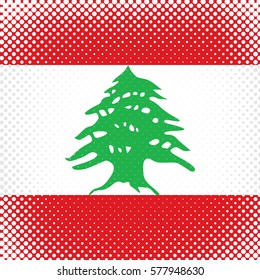 Half Tone Flag - Lebanon