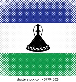 Half Tone Flag - Lesotho