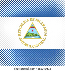 Half Tone Flag - Nicaragua