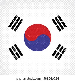 Half Tone Flag - South Korea