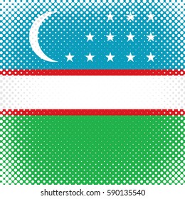 Half Tone Flag - Uzbekistan
