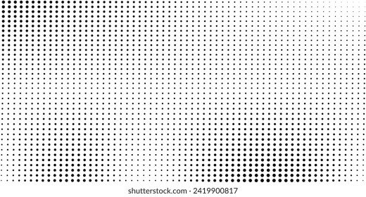 Half tone gradient. Dotted gradient, fine dot spraying and halftone dotted background seamless horizontal geometric pattern vector template set. vector illustration