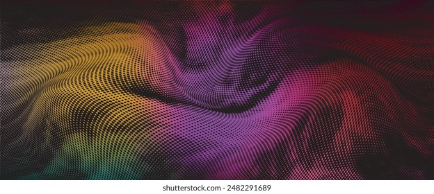 Half tone gradient. Dotted gradient, fine dotted spraying and halftone dotted background horizontal geometric pattern