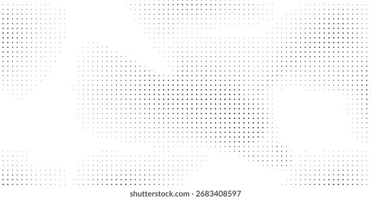Gradiente de meio tom. Gradiente pontilhado, pulverização de pontos finos e plano de fundo pontilhado de meio-tom conjunto de modelos de vetor de padrão geométrico horizontal sem costura.