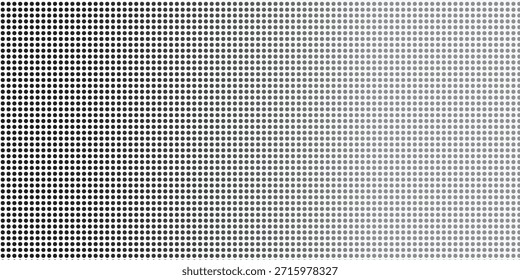 Gradiente de medio tono. Gradiente punteado, pulverización de puntos finos y fondo punteado medio tono sin fisuras patrón geométrico Horizontal conjunto de Plantilla de Vector. Ilustración vectorial	