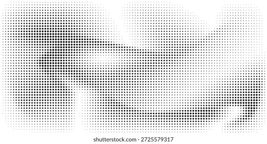 Gradiente de medio tono. Gradiente punteado, pulverización de puntos finos y fondo punteado de medio tono sin fisuras patrón geométrico Horizontal conjunto de Plantilla de Vector.
