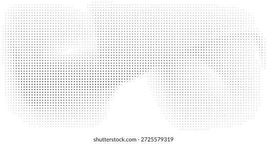 Gradiente de medio tono. Gradiente punteado, pulverización de puntos finos y fondo punteado de medio tono sin fisuras patrón geométrico Horizontal conjunto de Plantilla de Vector.