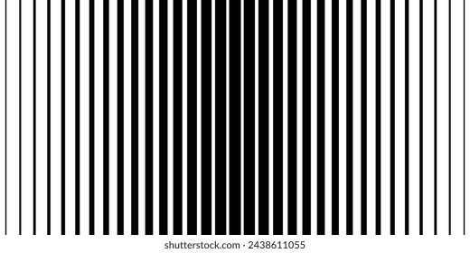 Half tone gradient line pattern. Faded halftone black lines. Fading gradient background. Horizontal abstract geometric texture with parallel stripes. Vector illustration on white background.