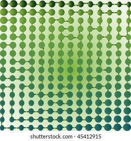 half tone green maze; abstract art illustration