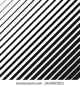 Half tone line pattern. Faded halftone black lines. Fading gradient background. Diagonal abstract geometric texture with parallel stripes. Gradient pattern. Vector illustration on white background.