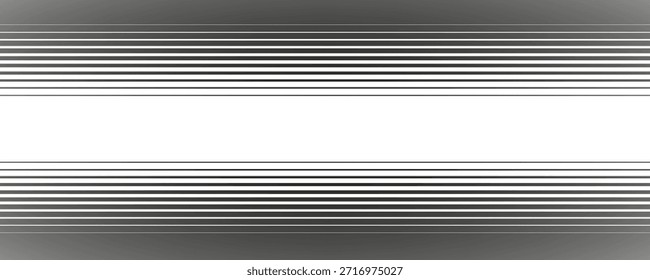 Patrón de línea de medio tono. Líneas negras de semitono desvanecidas. Fondo de degradado de desvanecimiento. Textura geométrica abstracta Horizontal con rayas paralelas.Eps10