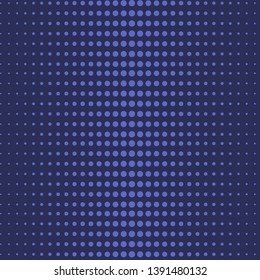 Half Tone Polka Dot Abstract Seamless Pattern. Blue Dotted Background with Different Sized Circles, Spheres, Rounds for Fabric, Ornament for Wrapping Paper or Wallpaper Print Flat Vector Illustration.