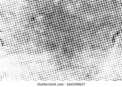 Elemento superpuesto artístico de punto de arte pop de media tonalidad. Grunge la textura superpuesta de media tonalidad en blanco y negro. Plantilla de diseño de envejecimiento de ruido sucio. Vector EPS10.