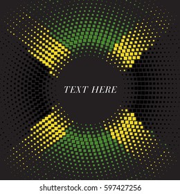 Half tone square round gradient template Jamaica flag