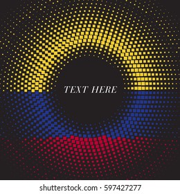 Half tone square round gradient template Colombia flag