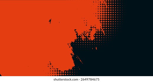 half tone style grungy splatter background with duotone effect