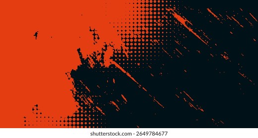 half tone style grungy splatter background with duotone effect