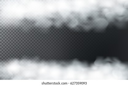 Half transparent vector frame with fluffy white clouds.