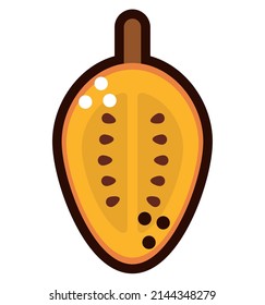 half tree tomato fruit doodle icon