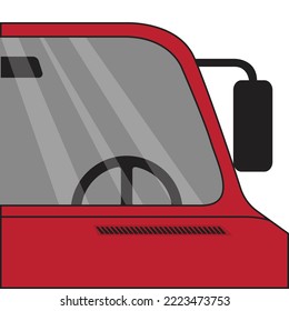 Halb sichtbare LKW-Zeichnung. Vektorgrafik