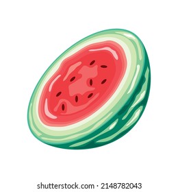 half watemelon fruit icon isolated