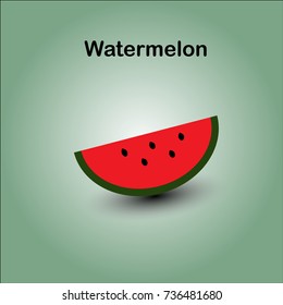 Half of watermelon with alphabet vector.