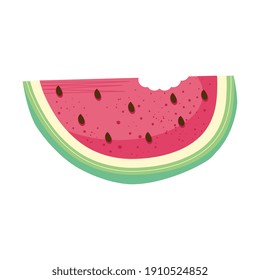 half watermelon fruit nutritive icon vector illustration design