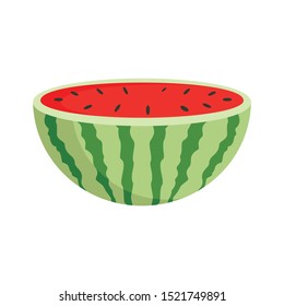 Half of watermelon icon. Flat illustration of half of watermelon vector icon for web design