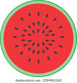 Half a watermelon. Refreshing watermelon slices. Editable watermelon icon design. Basic elements of graphic design