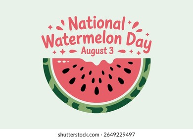 Half watermelon vector with summer vibe text for national watermelon day august 3 sticker or t-shirt print