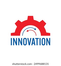 half wheel innovation logo. cross innovation concept. innovation concept with circle, innovation logo for business, industry, science, education world