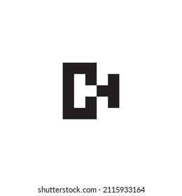 
half white letter H and C simple symbol logo vector