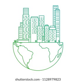 half world with buildings cityscape