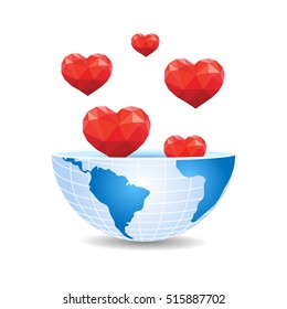 half of the world inside hearts Valentine's Day